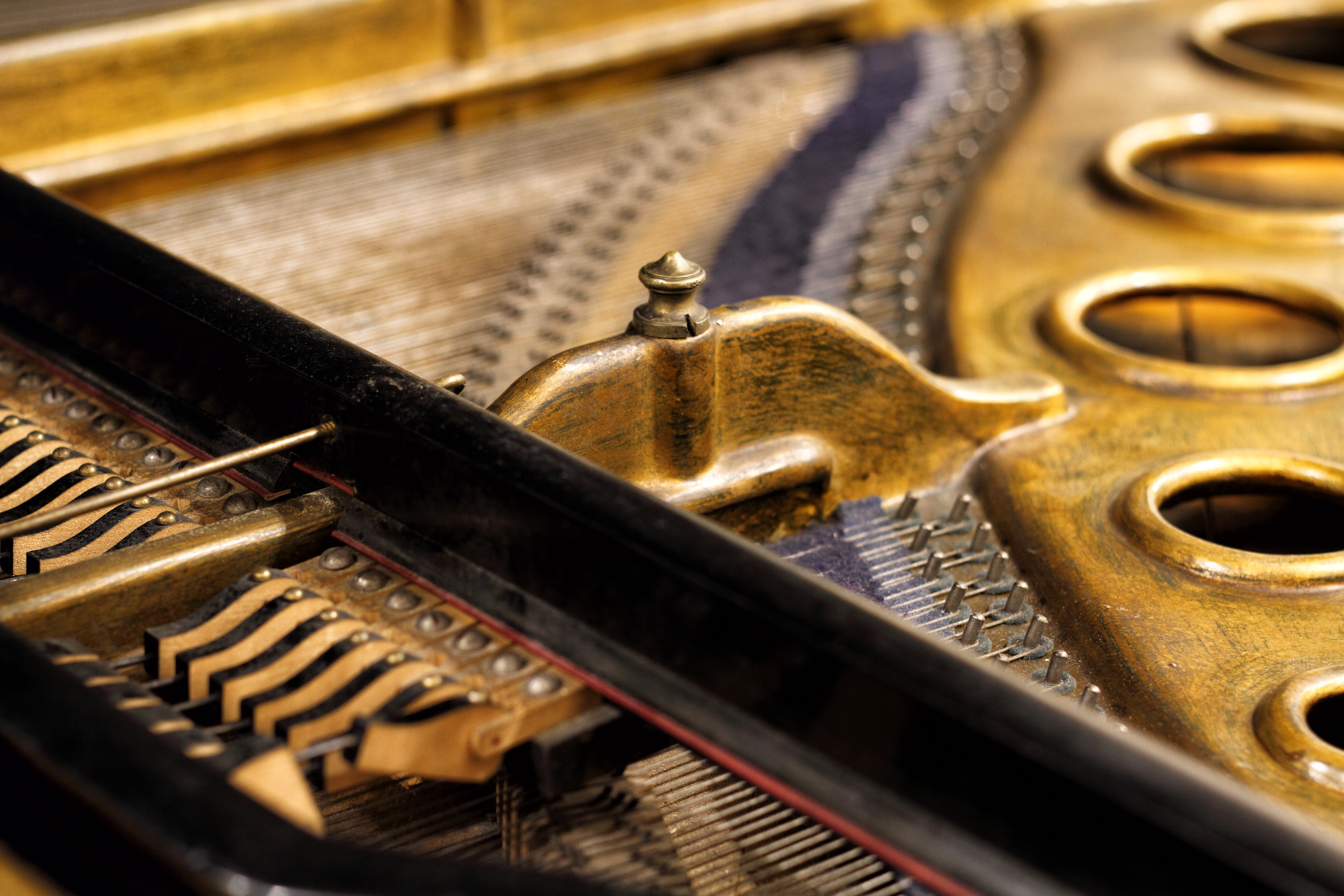 Close-up of a piano interior for TuneBarcelona service packages